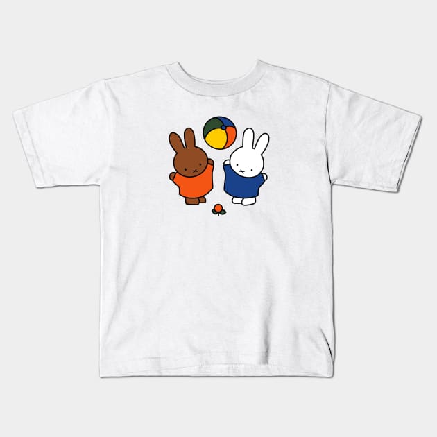 Miffy playing with friend. Kids T-Shirt by FoxtrotDesigns